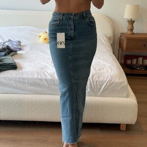NWT Zara Maxi Denim Skirt